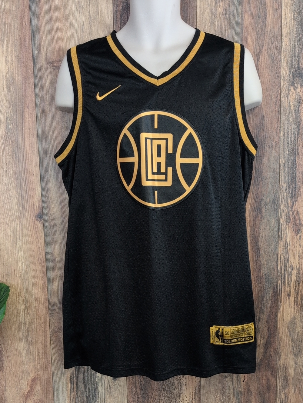 NikeConnect NBA LA Clippers Golden Edition Kawhi Leonard Basketball Jersey Q300